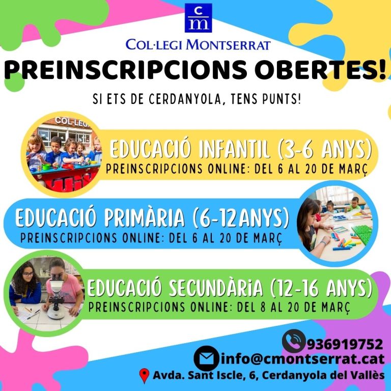 PREINSCRIPCIONS PEL CURS 2023-2024