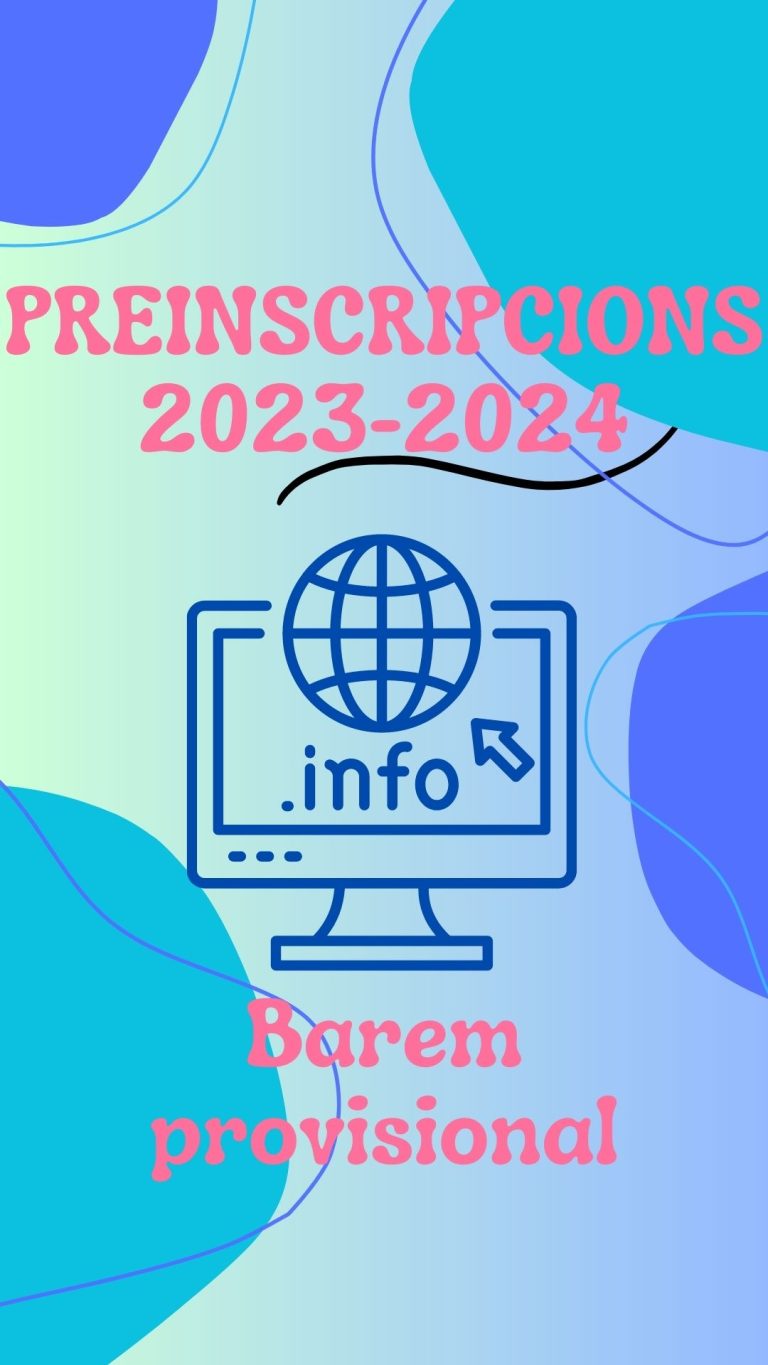 Preinscripcions 23-24-BAREM PROVISIONAL RESOLTES LES RECLAMACIONS
