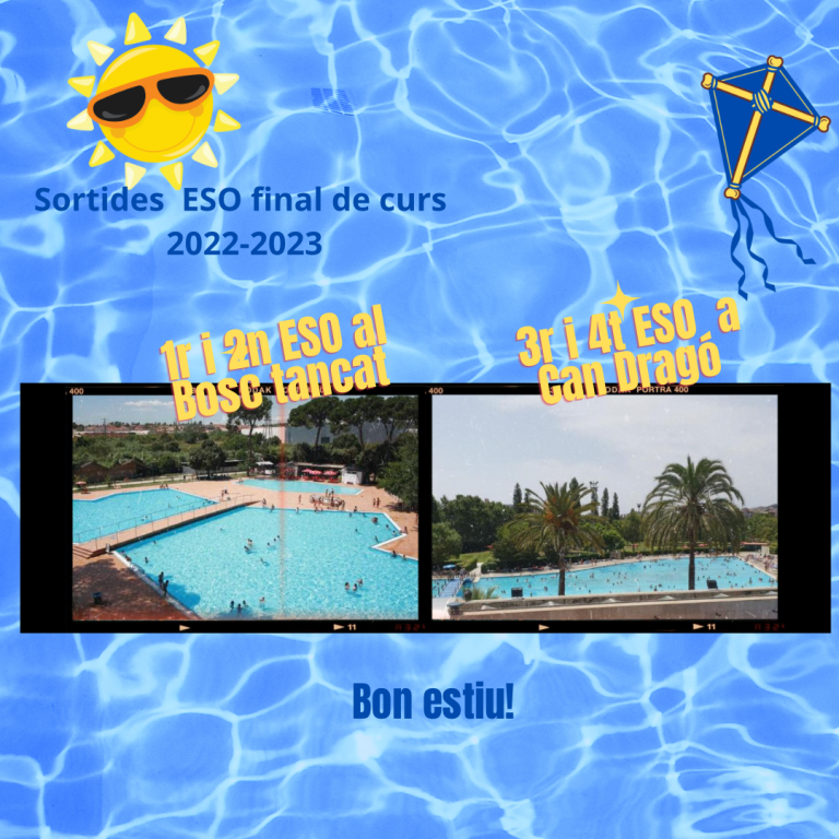 Sortida de comiat del curs 2022-2023: Els grups de l’ESO a la piscina