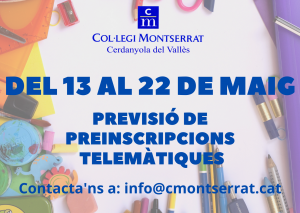 PREINSCRIPCIONS PER AL CURS 2020-21